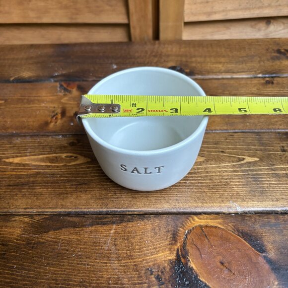 Hearth & Hand Stoneware Salt Cellar with Embossed Label - Dishwasher Safe - Picture 2 of 4